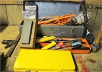 Blue Metal Tool Box with Contents
