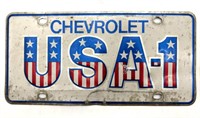 Vintage Chevrolet USA-1 License Plate