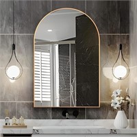 SE5521 Arched Wall Mounted Mirror,Gold, 20"x30"