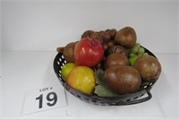 Bowl Of Wooden Mixed Fruit