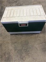 Vintage green metal Coleman cooler