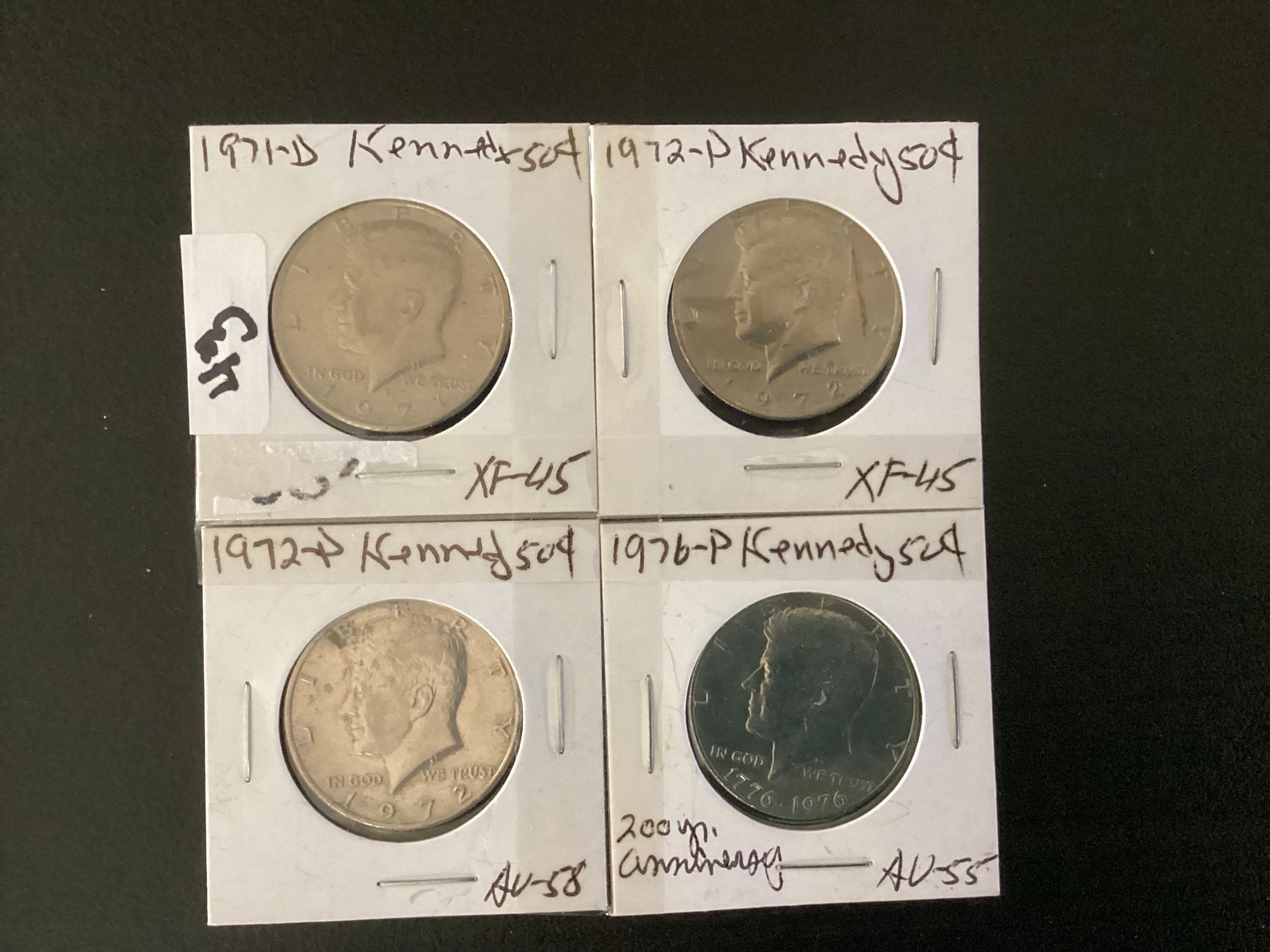 4 KENNEDY HALF DOLLARS