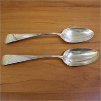 Two Antique Sterling Silver Serving  Spoons