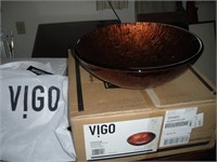 VIGO Glass Vessel Bathroom Sink 16 x6 New in Box