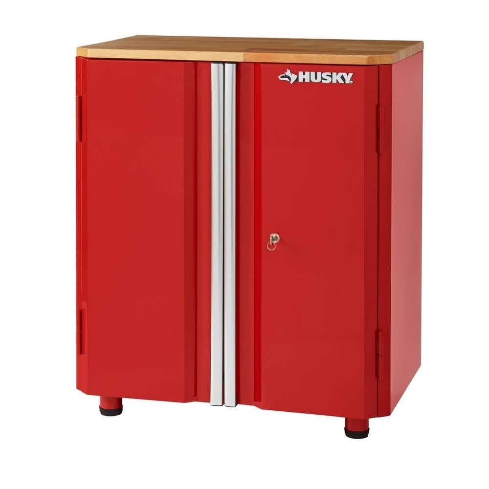 Steel 2-Door Garage Cabinet  Red  28x32x18