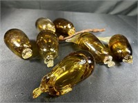 Amber Bubble Glass Eggplants