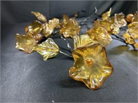 Amber Bubble Glass Flowers