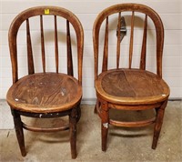2 Antique Oak Chairs