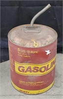Vintage 5 gallon gasoline cannister approx 10" in
