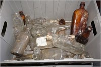 Box lot of Antique Glass Bottles