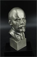 Soviet Era Cast Aluminum Lenin Portrait Bust