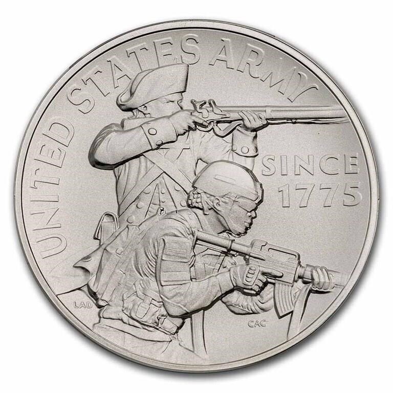 2023 2.5 Oz Silver U.s. Army Medal W/ Box & Coa
