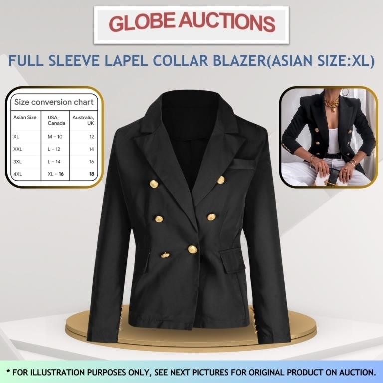 NEW FULL SLEEVE LAPEL COLLAR BLAZER(ASIAN SIZE:XL)