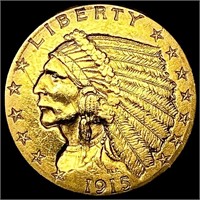 1915 $2.50 Gold Quarter Eagle CLOSELY UNCIRCULATED