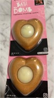 2 floating candle rose gold glitter bath bombs,