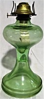 Vintage Vaseline Uranium Glass Oil Lamp