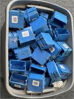 PVC 1-Gang Electrical Boxes in Plastic Tote (some