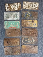 (12) 1950s-70  Kansas License Plates
