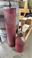 2 ANTIQUE CYLINDERS 32" & 20" TALL
