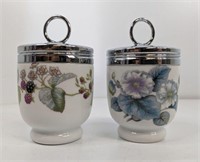 A Pair of Royal Worchester Porcelain Egg Coddlers