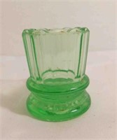 Vintage Green Glass Toothpick Holder