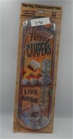 Happy Camper Tin Metal Thermometer