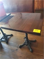 WOOD DINING TABLES CAST IRON BASE 24" X 24"
