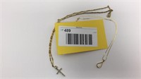 Cross 14 karat yellow gold, stones Chain not gold