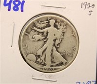 1920 S WALKING LIBERTY HALF DOLLAR COIN