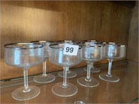 7 LENOX DESIRE PLATINUM TRIM COUPE GLASSES