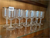 12 LENOX DESIRE PLATINUM TRIM WINE GOBLET GLASSES