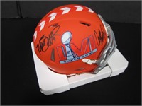 SUPER BOWL LVI RAMS SIGNED MINI HELMET COA