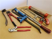 Pry Bars, Hack Saws, Bolt Cutter, Pliers