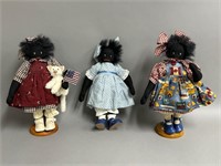 Trio of Limited Edition Golly Dolls by S.E.Turnbul