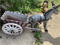 Concrete Donkey with Cart