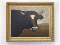 Oil on Canvas Painting of Cow