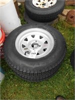 (2) New Trailer Tires w/ Rims - 4 Bolt 175/80-13