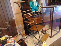 Wood/metal wheels doll stroller