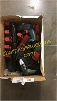 Box of drills and batteries