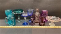 Assorted coloured Glass/flash painted items. NO