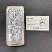10 oz Fine Silver Bar - Nadir Metal Refinery