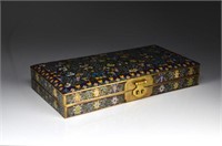 LARGE CHINESE CLOISONNE ENAMELLED COVERED BOX