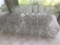 Indiana Glass Diamond Point Drinking Glasses Lot