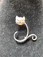 MCM SILVER .925 CAT PIN BY BEAU
