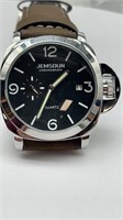 Mens watch 44mm leather brand day just working