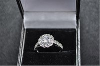 Brilliant white sapphire Halo ring