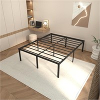 AMOBRO Queen Size Tall Bed Frame, 20-Inch Metal Pl