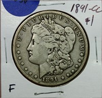 1891-CC Morgan Dollar F