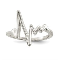 Sterling Silver Polished Fancy Heartbeat Ring