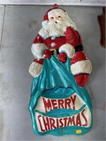 Vintage plastic Santa decoration , approx 24in T